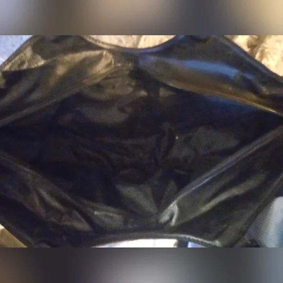 Vintage Boho Fan-Shaped Leather & Woven Straw Handbag - 21" Wide - Picture 4 of 6